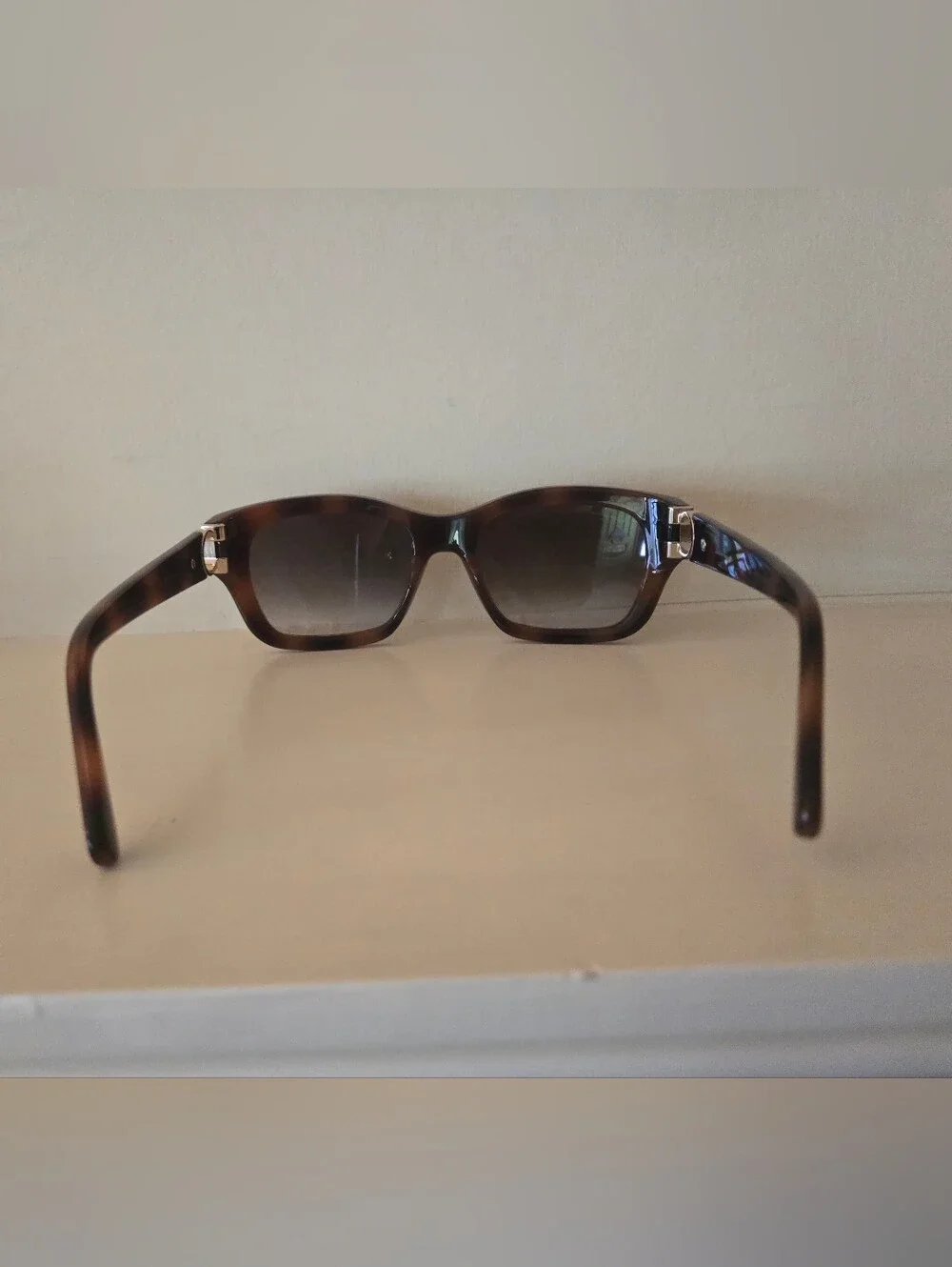 Ferragamo Rectangle Tortoise Sunglasses Gradient Lens - SF1012S Italy 53-19-140